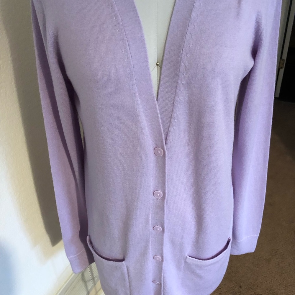 Long lilac cardigan from the Gap